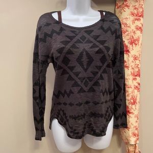 Charcoal Tribal Print Top